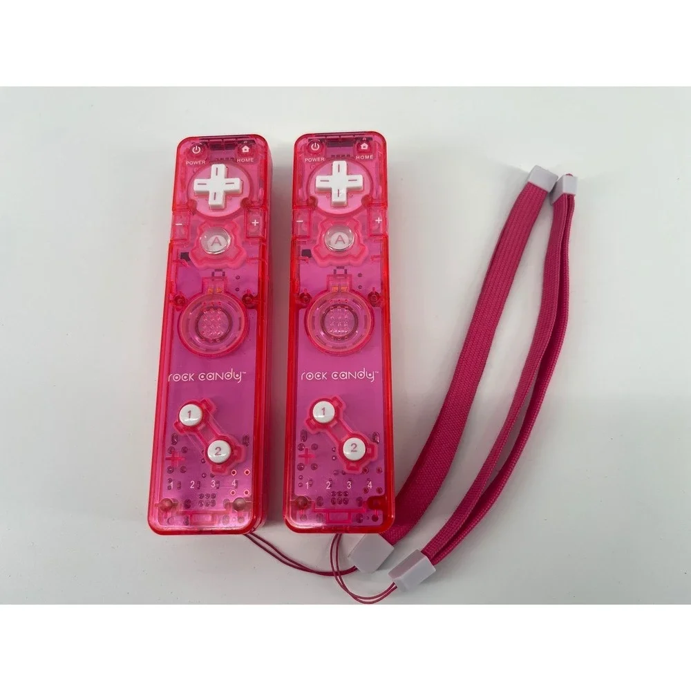 Rock Candy Wii Remote Set OS Pink Excellent Translucent Nintendo Wii U 037-012